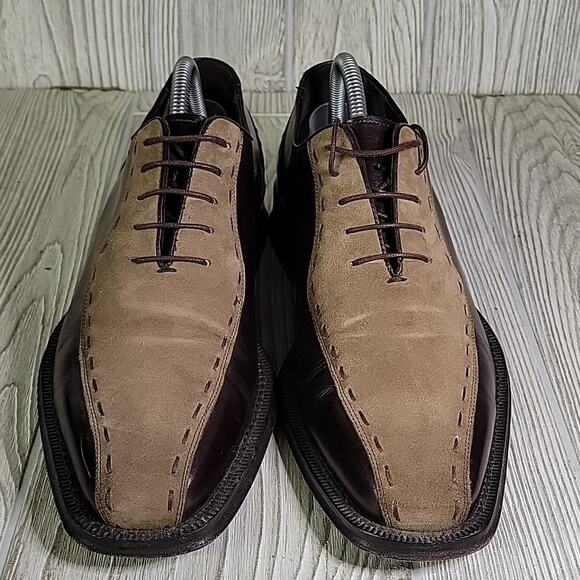 Mezlan Termoli Brown and Tan Leather Lace Up Oxfords Mens Size 9 main image 8